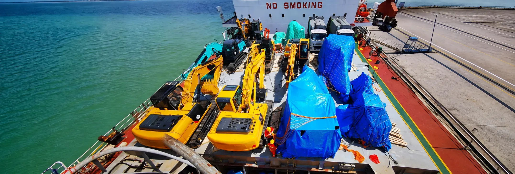 Construction machinery shipment and loading evidence